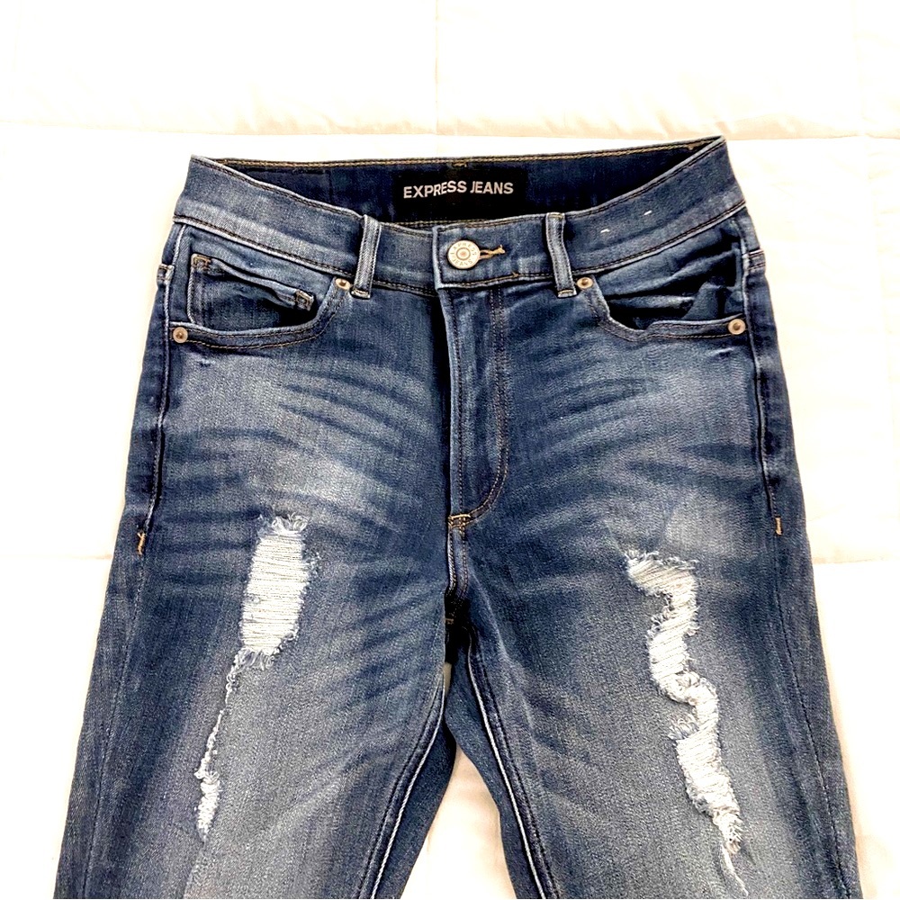 Express High Rise Skinny Legging Jeans / Distressed / Size 4👖